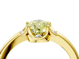 Yellow gold Fancy Yellow Pear  Halo Diamond Ring with Round Cluster Setting, Solitaire Band, and Four-Prong Setting_53