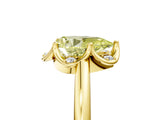 Yellow gold Fancy Yellow Pear  Halo Diamond Ring with Round Cluster Setting, Solitaire Band, and Four-Prong Setting_54