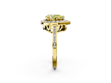 Yellow gold Fancy Yellow Pear  Halo Diamond Ring with Split Shank and Four-Prong Setting_61