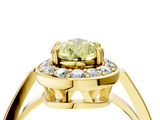Yellow gold Fancy Yellow Pear  Halo Diamond Ring with Split Shank and Four-Prong Setting_63