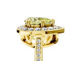 Yellow gold Fancy Yellow Pear  Halo Diamond Ring with Split Shank and Four-Prong Setting_64