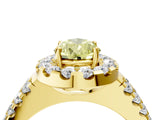 Yellow gold Fancy Yellow Pear  Halo Diamond Split Shank Engagement Ring with Prong Setting_30