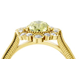 Yellow gold Fancy Yellow Pear  Halo Milgrain Pave Diamond Ring with Four-Prong Setting 5