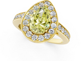Yellow gold Fancy Yellow Pear  Halo Pavé Diamond Engagement Ring with Bezel Setting_21