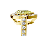 Yellow gold Fancy Yellow Pear  Halo Pavé Diamond Engagement Ring with Bezel Setting_25