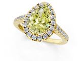 Yellow gold Fancy Yellow Pear  Halo Pavé Diamond Engagement Ring with Four-Prong Setting_4