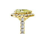 Yellow gold Fancy Yellow Pear  Halo Pavé Diamond Engagement Ring with Four-Prong Setting_8
