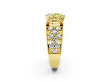 Yellow gold Fancy Yellow Pear  Halo Pave Diamond Engagement Ring with Milgrain Detailing_51