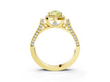 Yellow gold Fancy Yellow Pear  Halo Pave Split Shank Prong Setting Ring_29