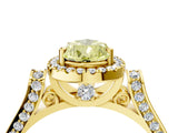 Yellow gold Fancy Yellow Pear  Halo Pave Split Shank Prong Setting Ring_30