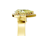 Yellow gold Fancy Yellow Pear  Halo Pave Split Shank Prong Setting Ring_31