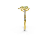 Yellow gold Fancy Yellow Pear  Halo Round Diamond Pave Band with Four-Prong Setting_41