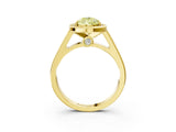 Yellow gold Fancy Yellow Pear  Halo Solitaire Diamond Ring with Pave Band and Bezel Setting_51