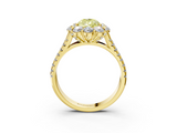 Yellow gold Fancy Yellow Pear  Halo Split Shank Diamond Engagement Ring with Pave Band and Four-Prong Setting_57