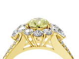 Yellow gold Fancy Yellow Pear  Halo Split Shank Diamond Engagement Ring with Prong Setting_24