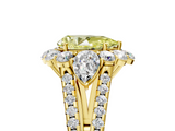 Yellow gold Fancy Yellow Pear  Halo Split Shank Diamond Engagement Ring with Prong Setting_25