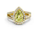 Yellow gold Fancy Yellow Pear  Halo Split Shank Diamond Ring with Four-Prong Setting_32