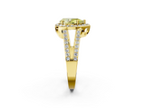 Yellow gold Fancy Yellow Pear  Halo Split Shank Diamond Ring with Four-Prong Setting_34