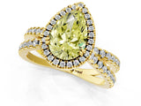 Yellow gold Fancy Yellow Pear  Halo Split Shank Diamond Ring with Pavé Setting_26