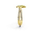 Yellow gold Fancy Yellow Pear  Halo Split Shank Diamond Ring with Pavé Setting_27