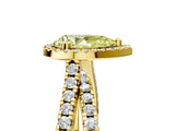 Yellow gold Fancy Yellow Pear  Halo Split Shank Diamond Ring with Pavé Setting_30