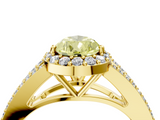 Yellow gold Fancy Yellow Pear  Halo Split Shank Diamond Ring with Prong Setting_24