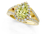 Yellow gold Fancy Yellow Pear  Halo Split Shank Pave Diamond Ring with Four-Prong Setting_50