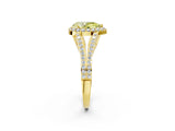 Yellow gold Fancy Yellow Pear  Halo Split Shank Pave Diamond Ring with Four-Prong Setting_51