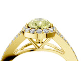Yellow gold Fancy Yellow Pear  Halo Split Shank Pave Diamond Ring with Four-Prong Setting_53