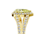 Yellow gold Fancy Yellow Pear  Halo Split Shank Pave Diamond Ring with Four-Prong Setting_54
