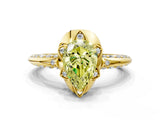 Yellow gold Fancy Yellow Pear  Halo Split Shank Pave Diamond Ring with Petal Prong Setting_20