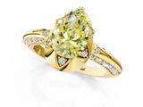 Yellow gold Fancy Yellow Pear  Halo Split Shank Pave Diamond Ring with Petal Prong Setting_21