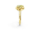 Yellow gold Fancy Yellow Pear  Halo Split Shank Pave Diamond Ring with Petal Prong Setting_22