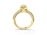 Yellow gold Fancy Yellow Pear  Halo Split Shank Pave Diamond Ring with Petal Prong Setting_23