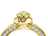 Yellow gold Fancy Yellow Pear  Halo Split Shank Pave Diamond Ring with Petal Prong Setting_24