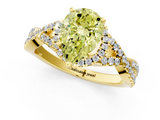 Yellow gold Fancy Yellow Pear  Halo Twist Band Solitaire Prong Setting Ring_80