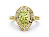 Yellow gold Fancy Yellow Pear  Halo Twist Band Solitaire Ring with Six-Prong Setting_32