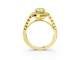 Yellow gold Fancy Yellow Pear  Halo Twist Band Solitaire Ring with Six-Prong Setting_35