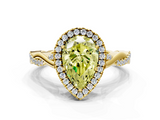 Yellow gold Fancy Yellow Pear  Halo Twist Band Solitaire Ring_20