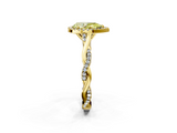 Yellow gold Fancy Yellow Pear  Halo Twist Band Solitaire Ring_22