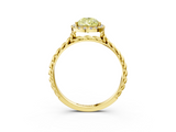 Yellow gold Fancy Yellow Pear  Halo Twisted Band Four-Prong Diamond Ring_23