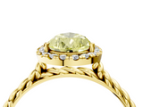 Yellow gold Fancy Yellow Pear  Halo Twisted Band Four-Prong Diamond Ring_24