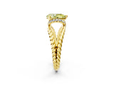 Yellow gold Fancy Yellow Pear  Halo Twisted Band Four-Prong Ring_34
