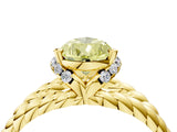 Yellow gold Fancy Yellow Pear  Halo Twisted Band Four-Prong Ring_36