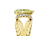 Yellow gold Fancy Yellow Pear  Halo Twisted Band Four-Prong Ring_37