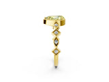 Yellow gold Fancy Yellow Pear  Milgrain Marquise Diamond Twist Band Ring_40