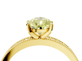 Yellow gold Fancy Yellow Pear  Milgrain Pave Diamond Engagement Ring with Four-Prong Setting_156