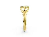 Yellow gold Fancy Yellow Pear  Solitaire Beaded Band Six-Prong Setting_2