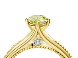 Yellow gold Fancy Yellow Pear  Solitaire Beaded Band Six-Prong Setting_4