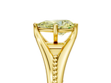 Yellow gold Fancy Yellow Pear  Solitaire Beaded Band Six-Prong Setting_5